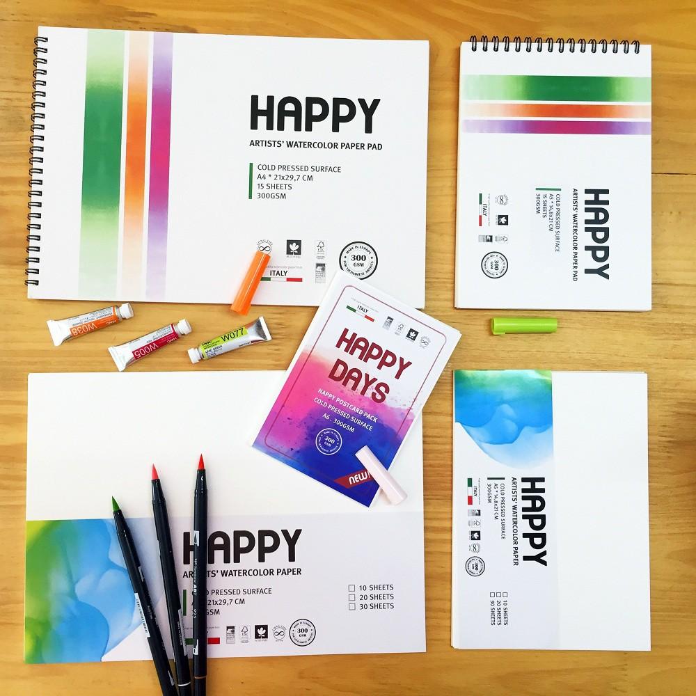 Giấy Vẽ Màu Nước HAPPY 300gsm Hạng Họa Sĩ