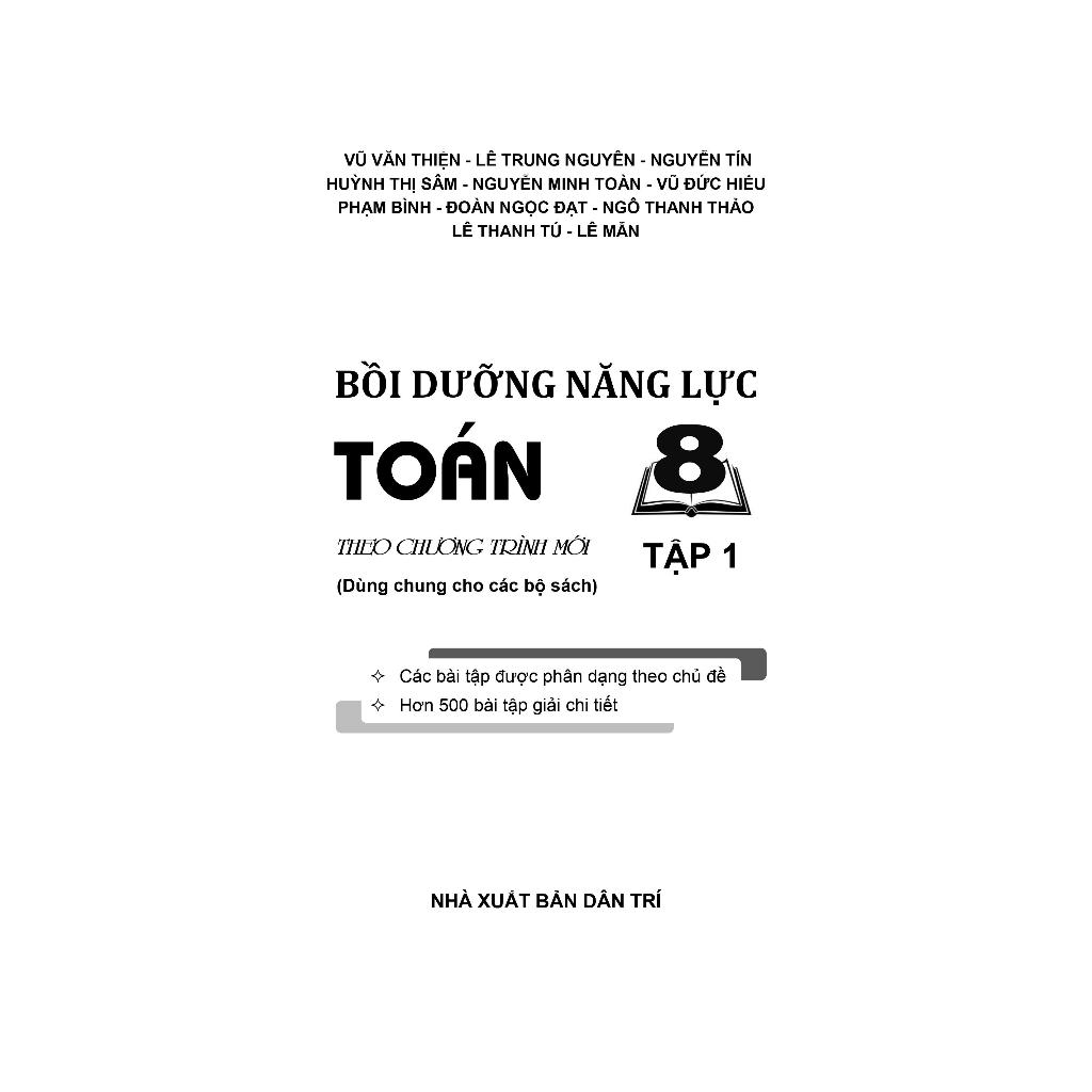 Sách - Bồi Dưỡng Năng Lực Toán 8 - Tập 1  - KV 2023