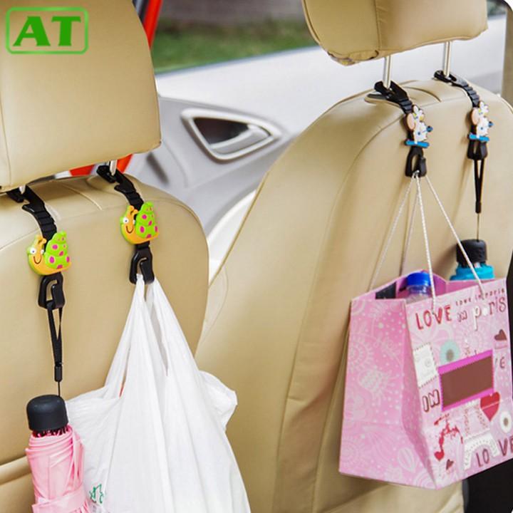 Bộ 2 Móc Treo Đồ Gắn Sau Ghế Ô Tô Xe Hơi Hình Thú Dễ Thương
