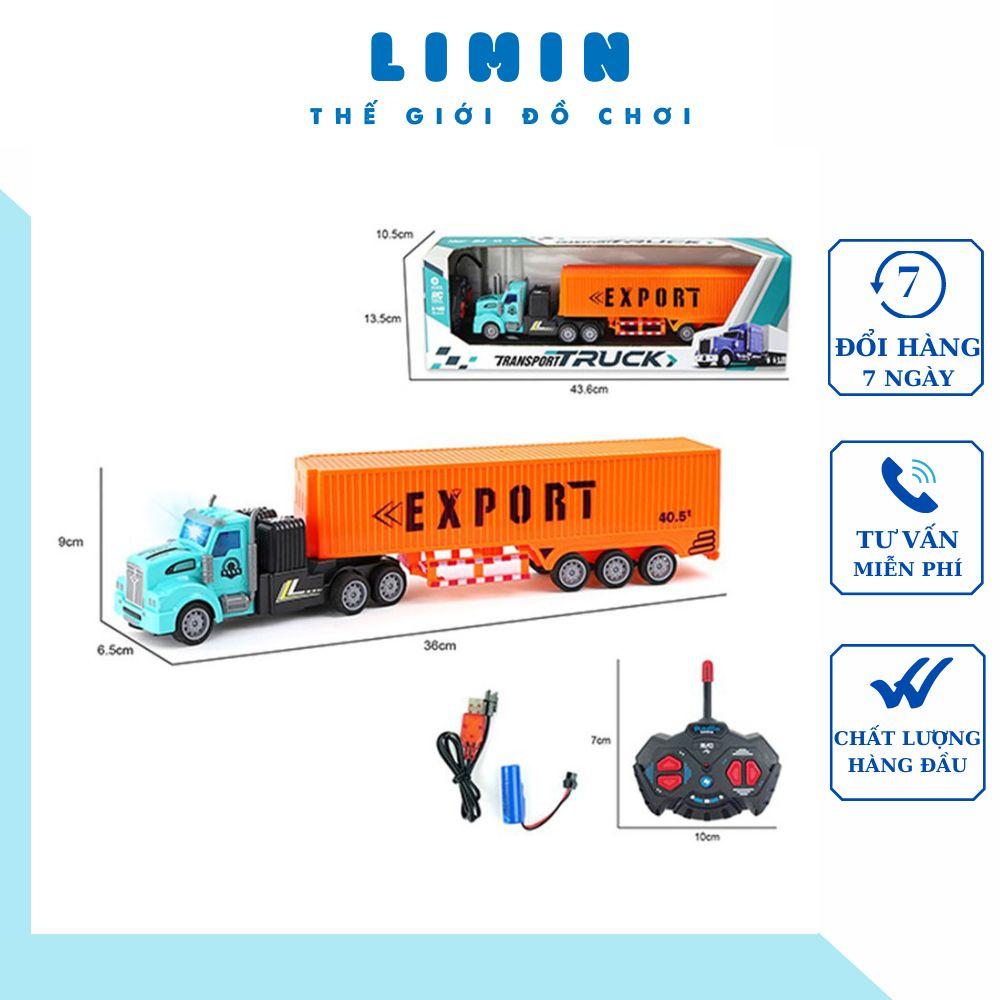 Xe container điều khiển từ xa, xe đồ chơi trẻ em điều khiển từ xa, mô phỏng chi tiết như bản gốc, chất liệu nhựa ABS