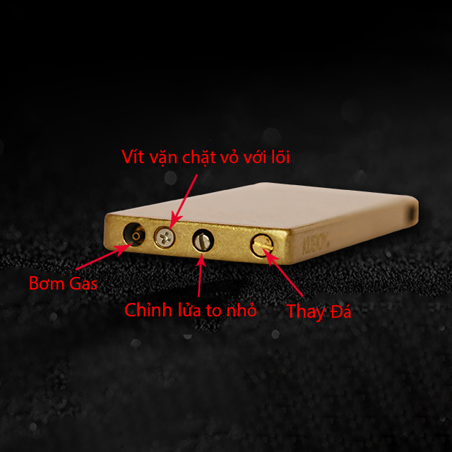 Vỏ Hột Quẹt Bật Lửa Gas Đá Kuboy KZC6 Siêu Mỏng Bằng Đồng Đẹp Độc Lạ - Dùng Gas Đá Cao Cấp