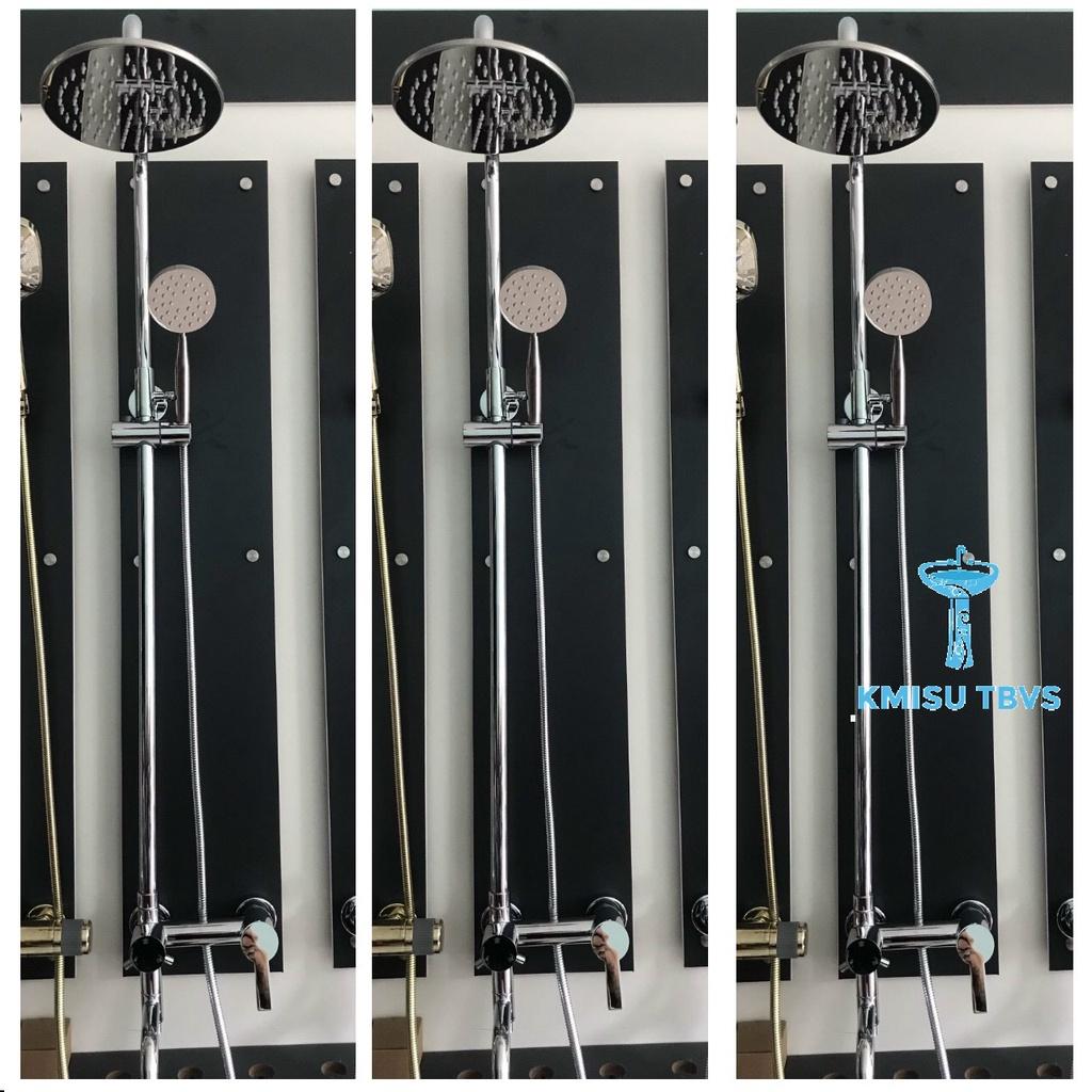 Sen cây tắm đứng, tròn inox bóng - Kmisu thiết bị vệ sinh