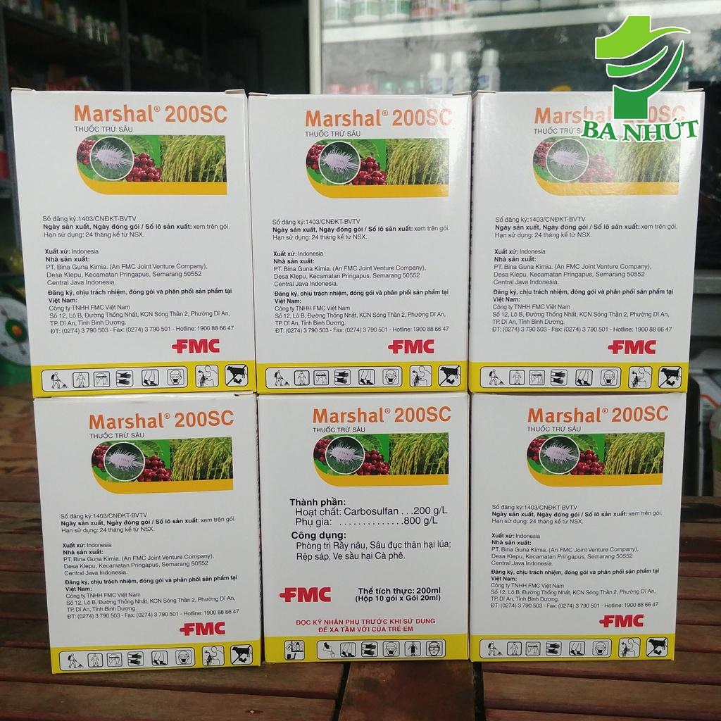 10 Gói Chế Phẩm MARSHAL 200SC Gói 20ml - Đặc Trừ Sâu Bệnh, Rầy Nâu, Sâu Đục Thân Hại Lúa, Rệp Sáp, Ve Sầu Hại Cà