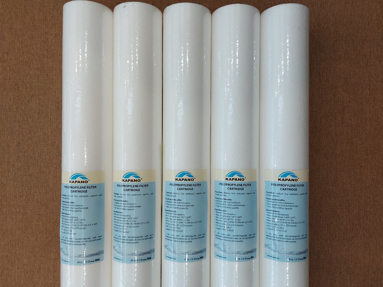 Lõi lọc cặn Polypropylene 5 micron 20″ Kapano - Hành chính hãng