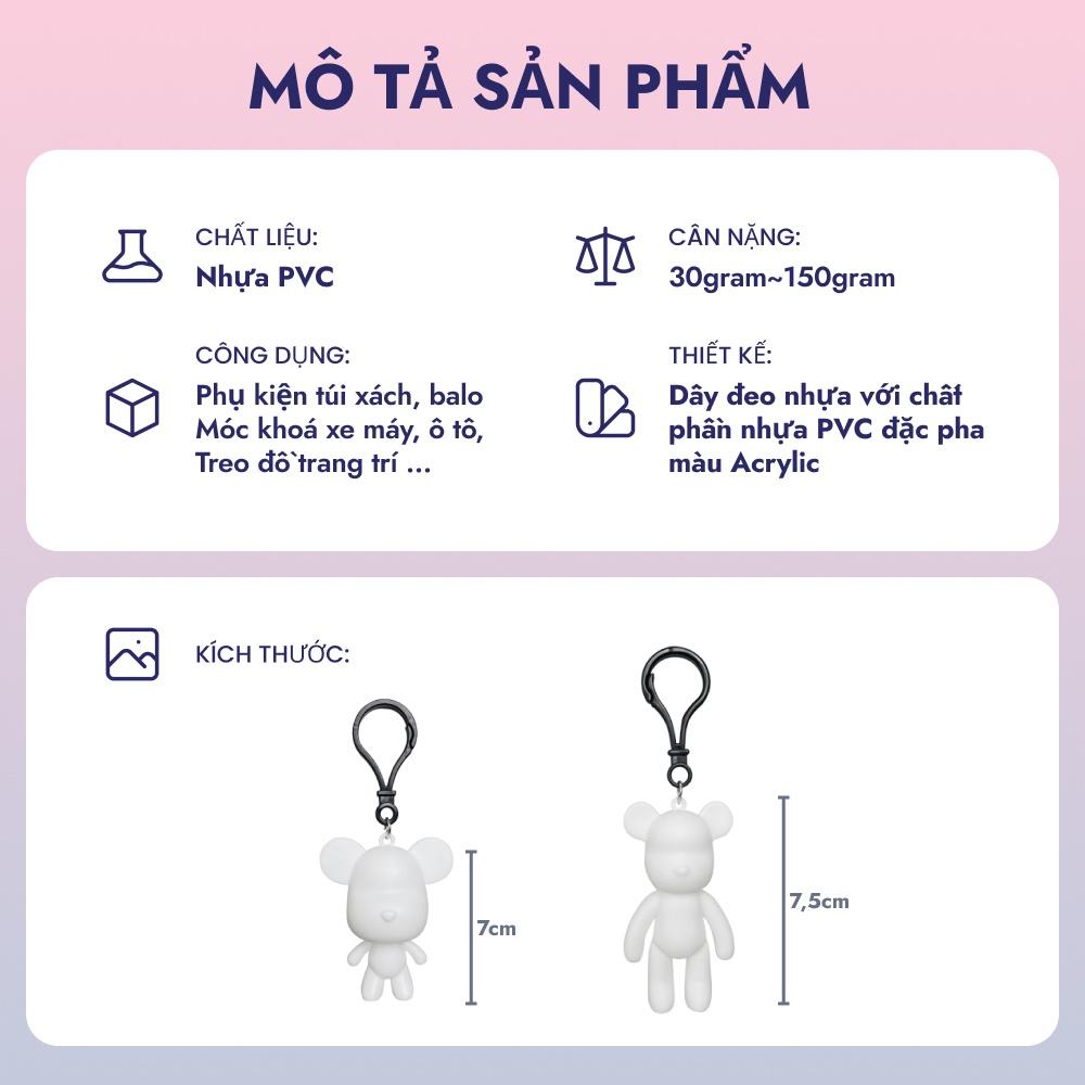 Móc Khóa gấu bạo lực Bearbrick DIY handmade màu Acrylic, tự phối màu sáng tạo đẹp lạ mắt Sphynx