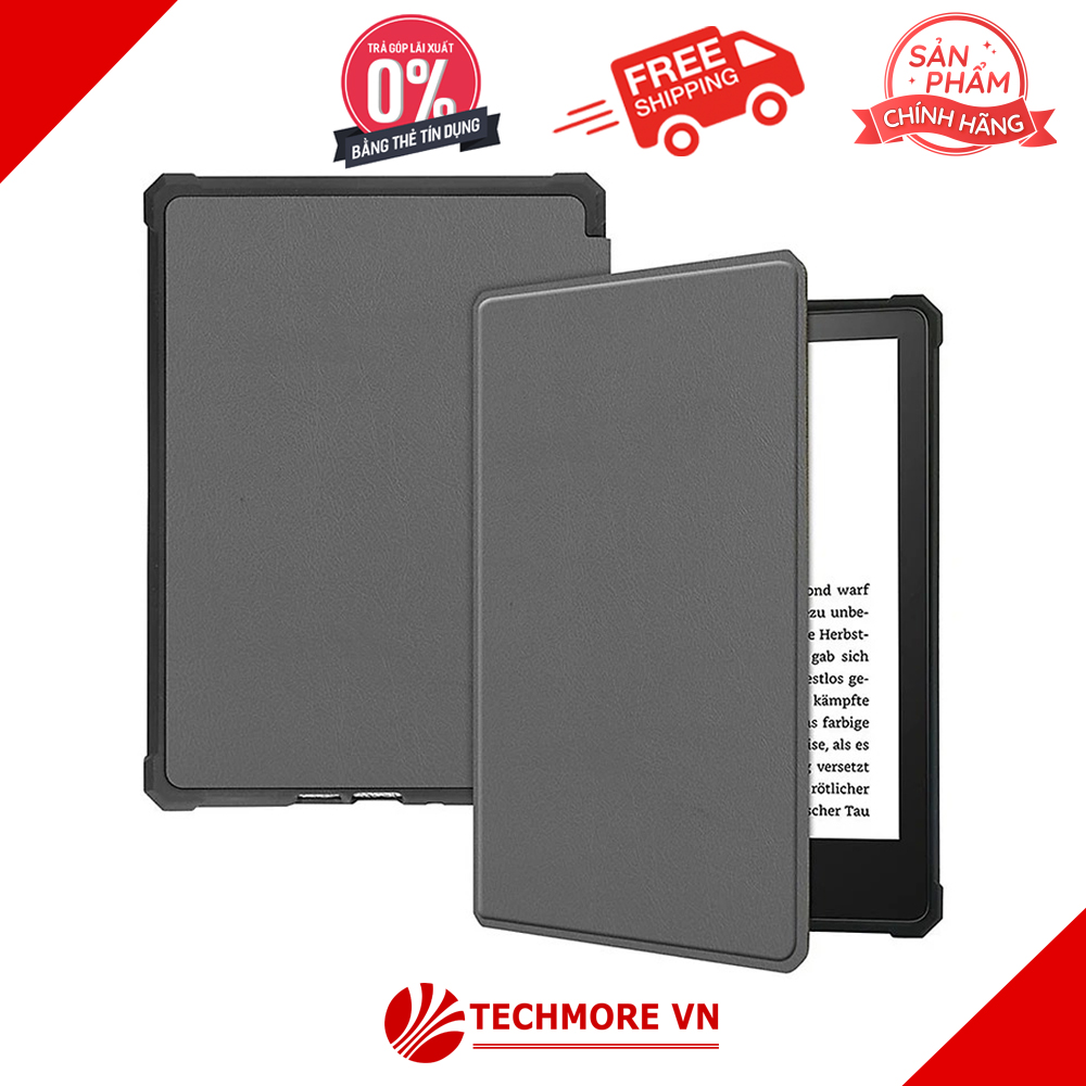 Combo Máy Đọc Sách All New Kindle Paperwhite 5 11Th Gen Và Bao Da - Hàng Nhập Khẩu - Ghi Xám - 16Gb