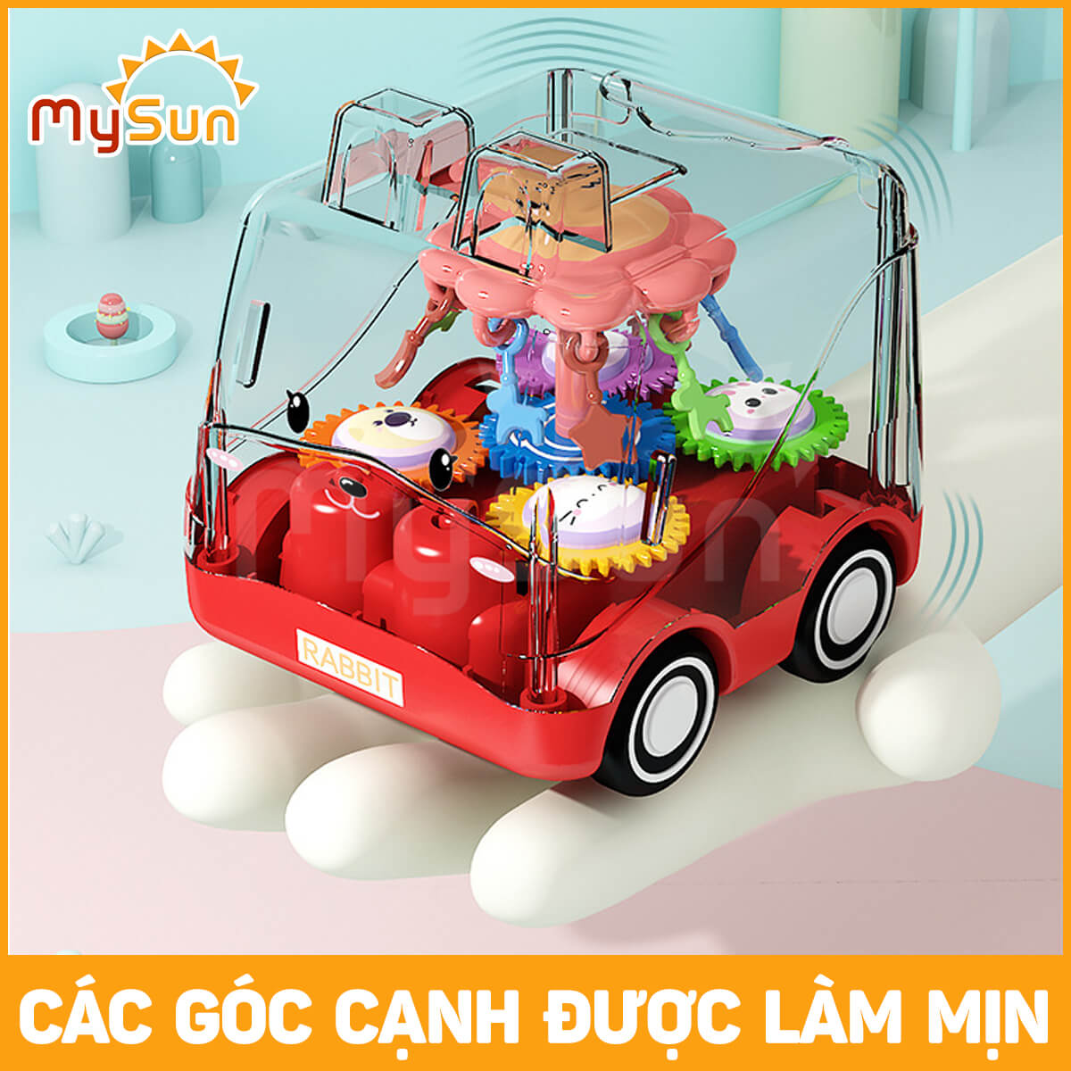 Xe ô tô đồ chơi trẻ em vòng đu quay nhựa trong suốt cao cấp cho bé.