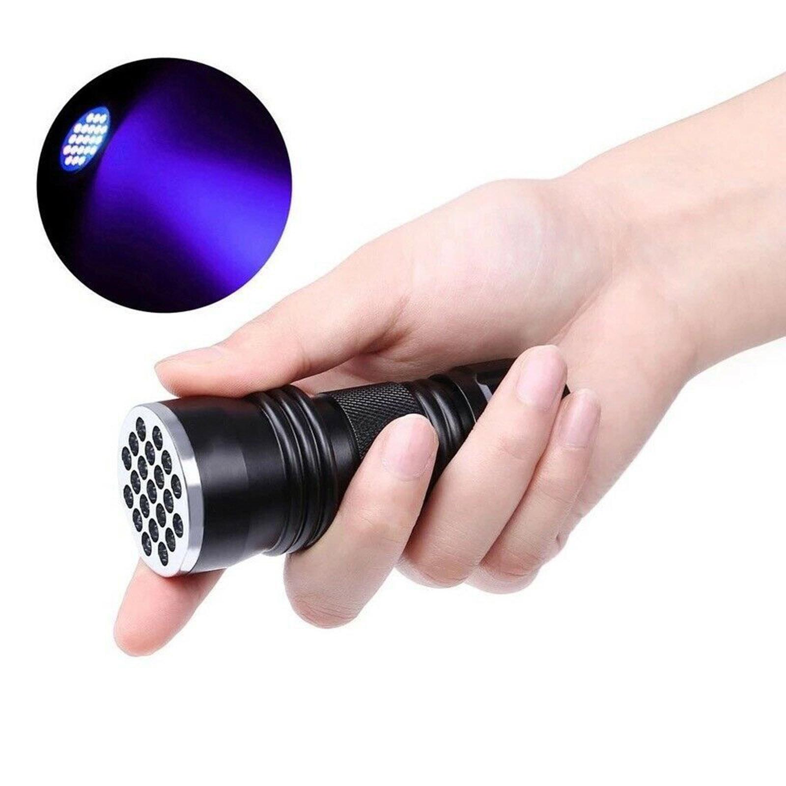 21 LEDs 395nm UV Flashlights Detector for Pets Urine & Stains Battery Powered Multi-functional Mini Handheld Flashlight