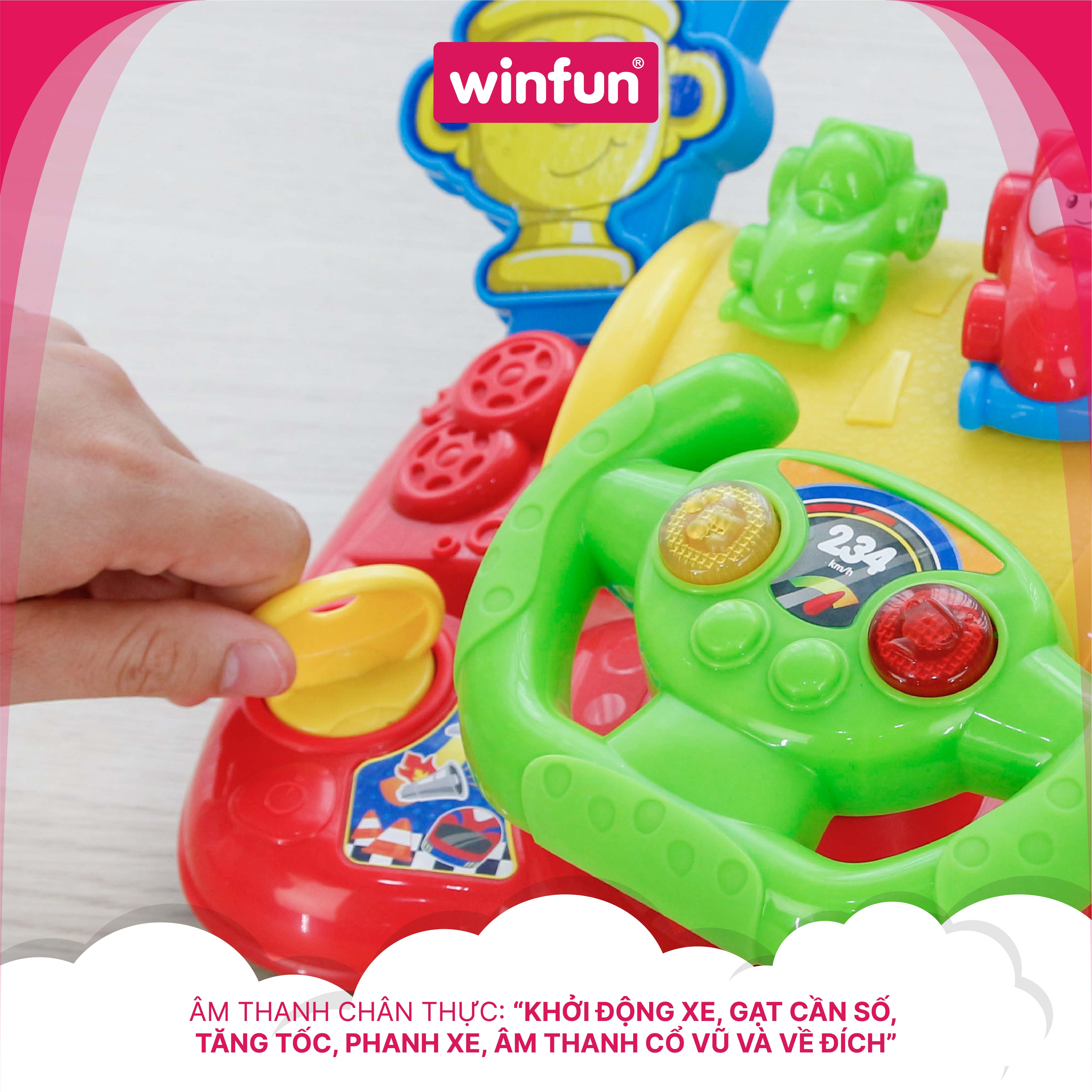 Đồ chơi vô lăng đua xe mô phỏng đường đua có âm thanh vui nhộn cho trẻ từ 12 tháng Winfun 0621-NL