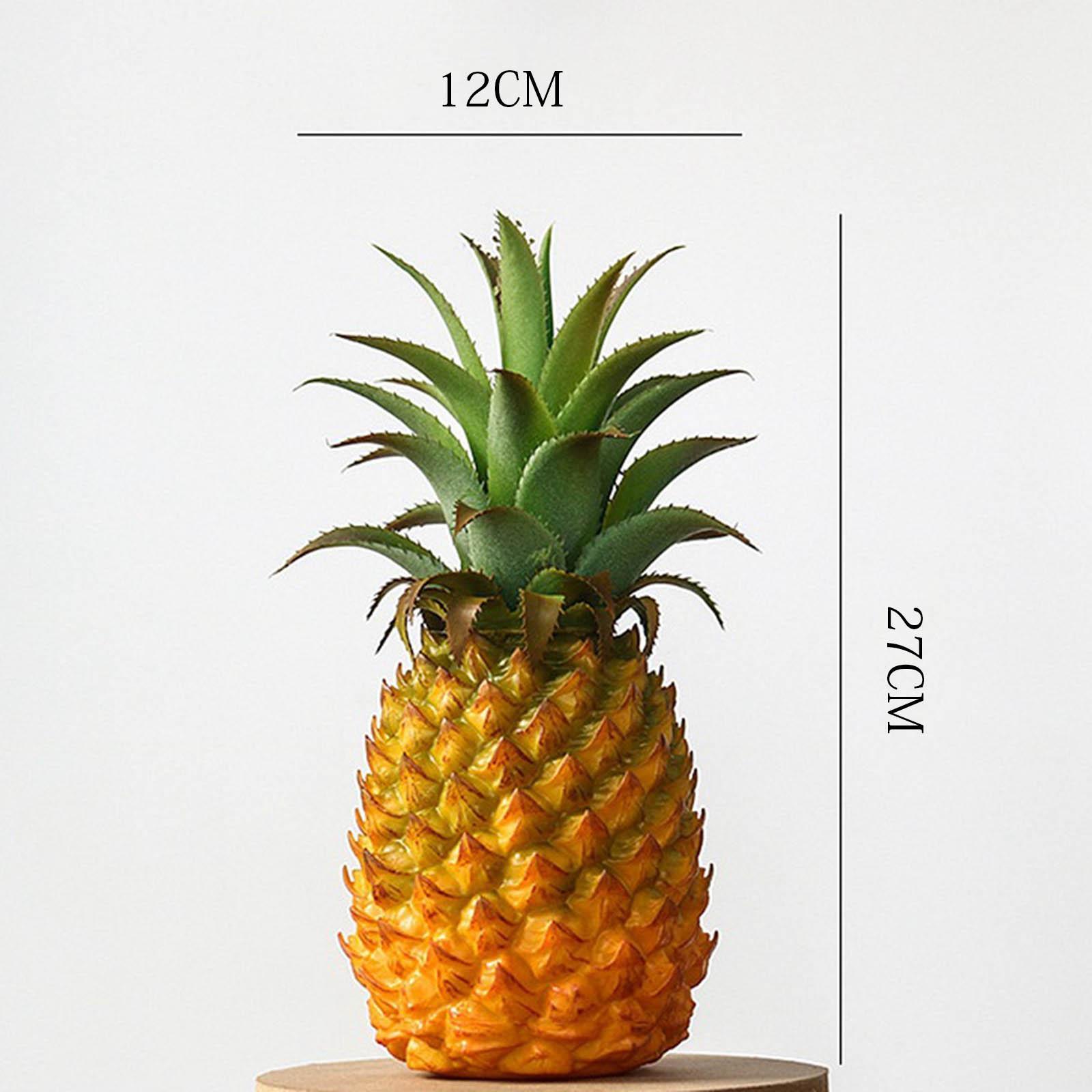 2Packs Modern Artificial Pineapple Fake Fruit Figurine Plant Decor 27x12cm