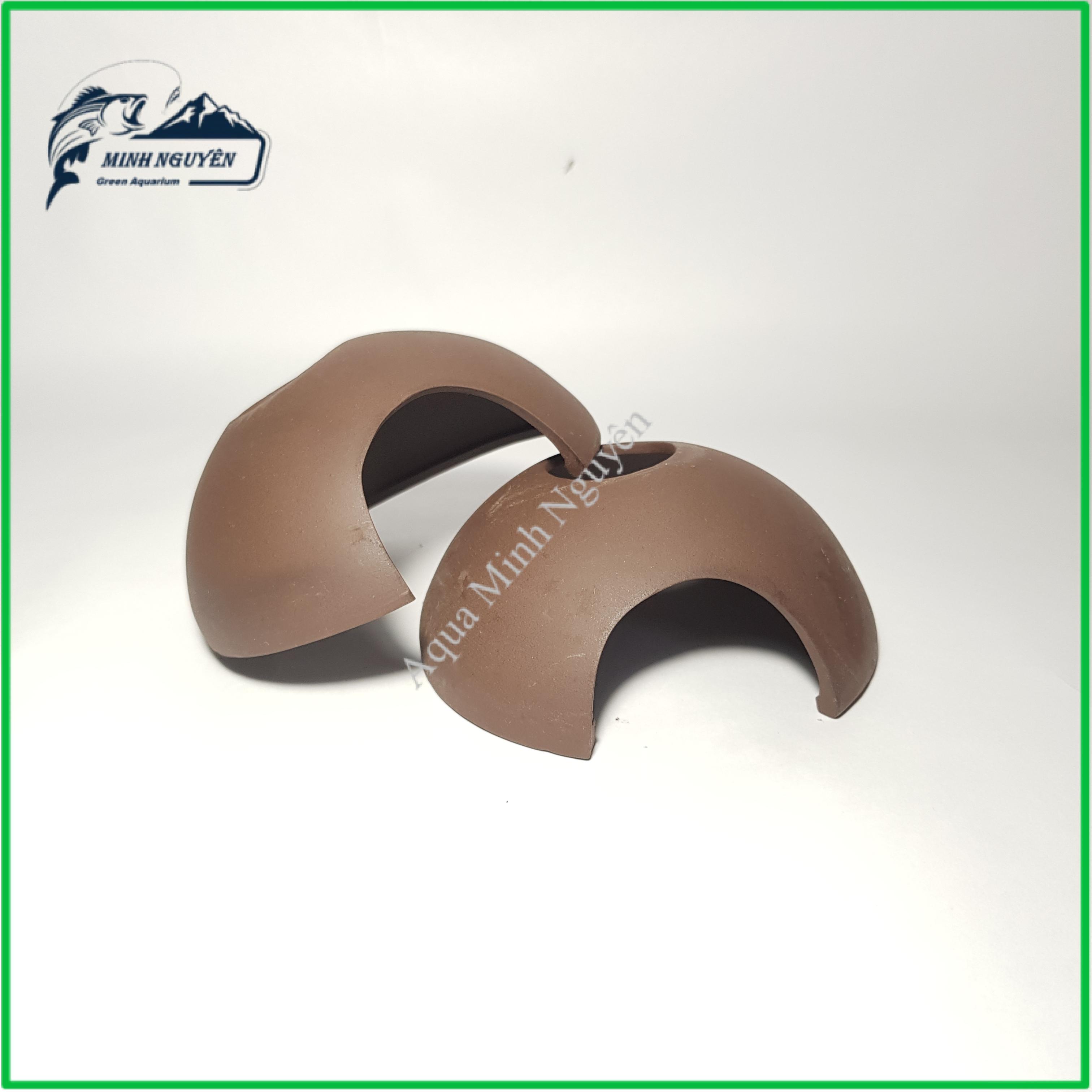 Hang Tép Hình Mũ Khuyết - Đồ chơi tép Hang Tép bằng gốm trang trí bể tép cảnh cá cảnh thủy sinh cao cấp