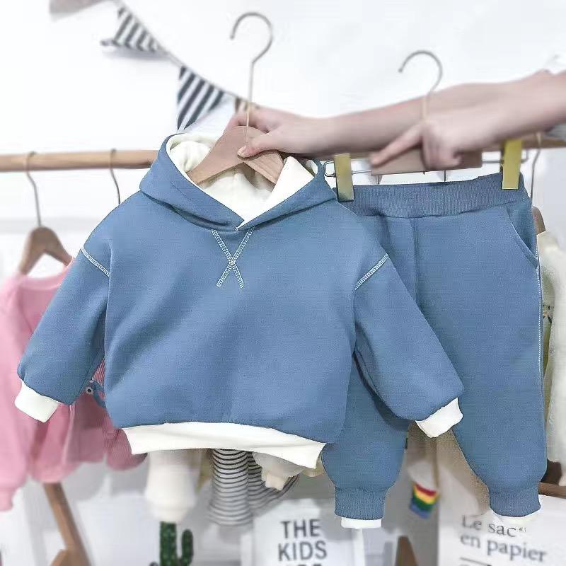 Thời Trang Sơ Sinh 2020 Bé Gái Bé Trai Quần Áo Bộ Áo Và Quần 2 Chiếc Ấm Lót Nỉ Bebe Trùm Đầu Phù Hợp Với Mùa Đông bộ Quần Áo 0-3Y