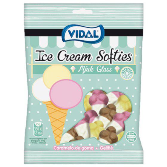 Combo 3 gói Kẹo dẻo Vidal Ice Cream Softies hình cây kem 100gr