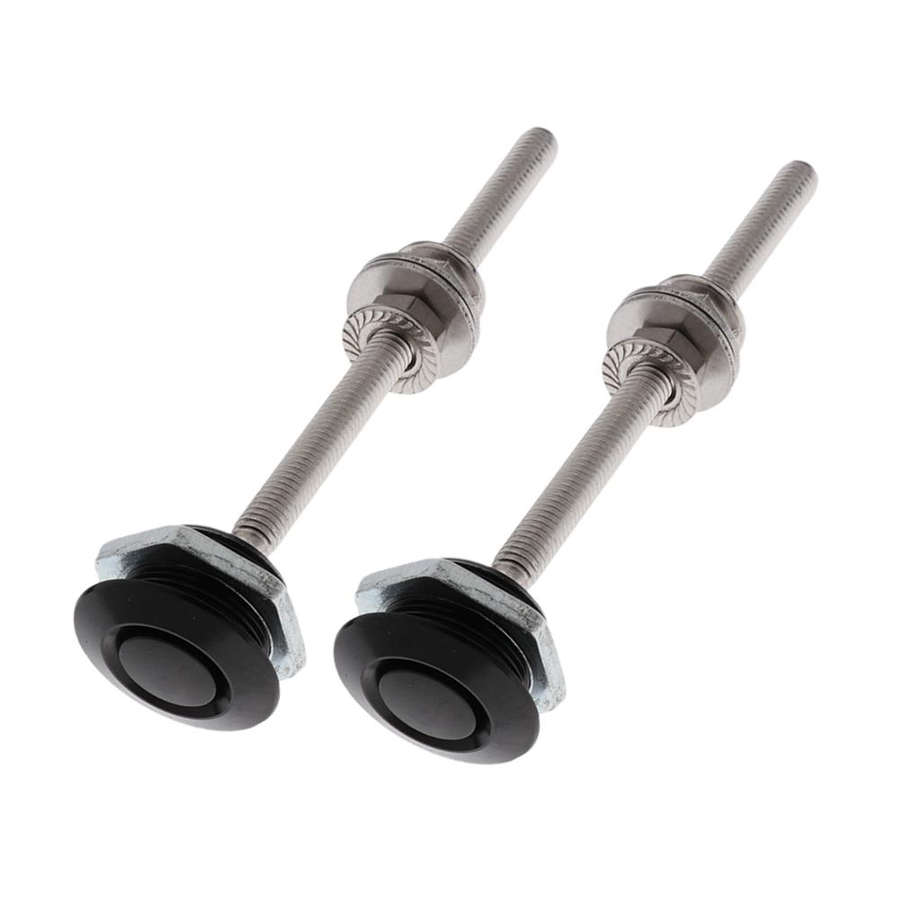 Pair Aluminum Alloy Bonnet Hood Pin Lock Quick Release Universal Black