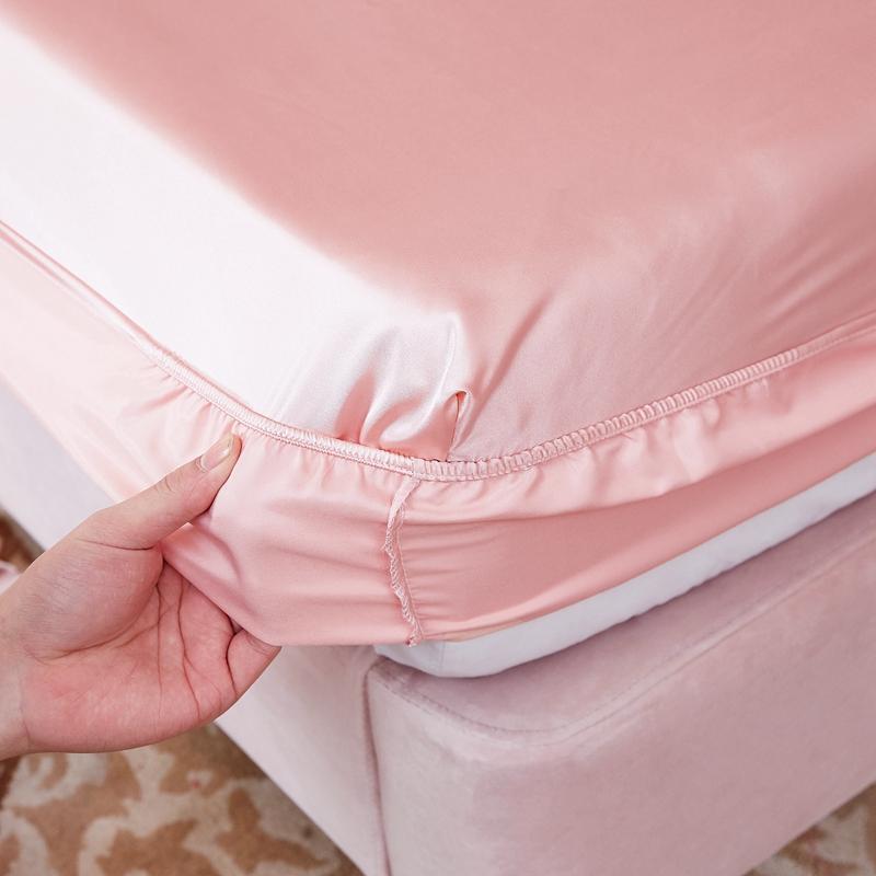 Cao Cấp Lụa Satin Trang Bị Bedsheet Áo Gối Màu Trơn Thun Bọc Nệm Nhà Chăn Ga Giường Matress Bao