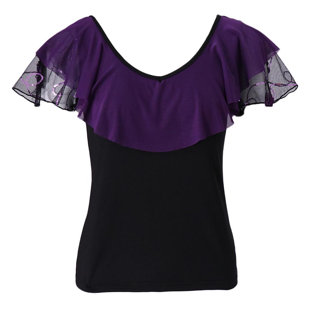 Ballroom Flamenco Latin Salsa Dance Blouse Tops Stage Dancewear Costumes