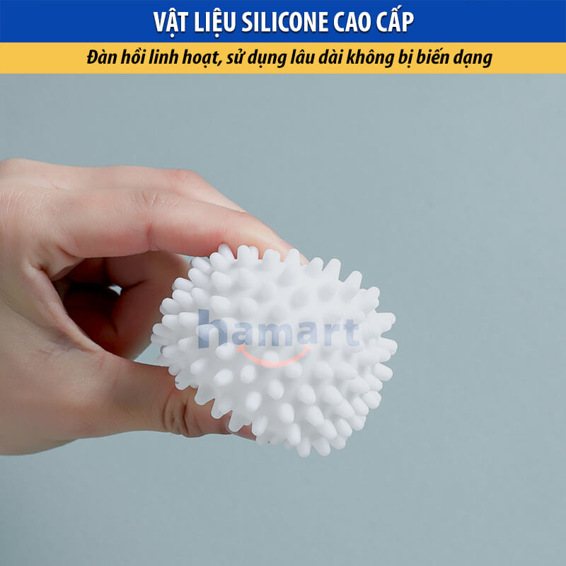 COMBO 3 Bóng Giặt Silicon Cầu Gai Chống Nhăn Quần Áo Quả Banh To 5.5CM Hamart Giặt Sạch Vượt Trội