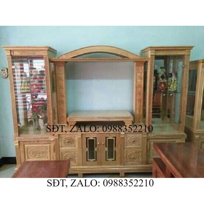 Kệ tivi loại kệ kính gỗ sồi nga