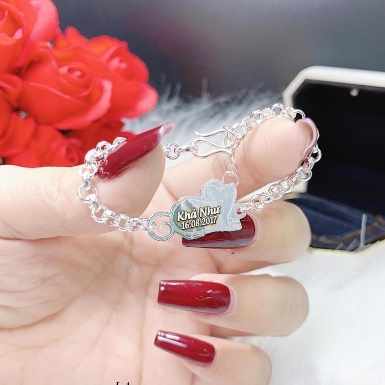 Lắc Tay khắc tên , Vòng khắc chữ ️Miễn Phí Khắc️ Bạc Ta- Bạc Npj