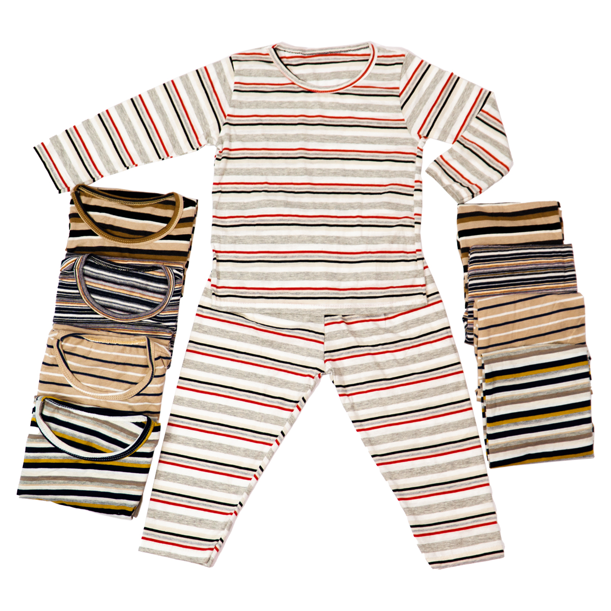 Combo 5 đồ bộ trẻ em MIMYKID sọc ngang tay dài quần dài, vải cotton dày mịn thấm hút tốt co giãn đàn hồi tốt, bộ quần áo cho bé từ 4-16kg -