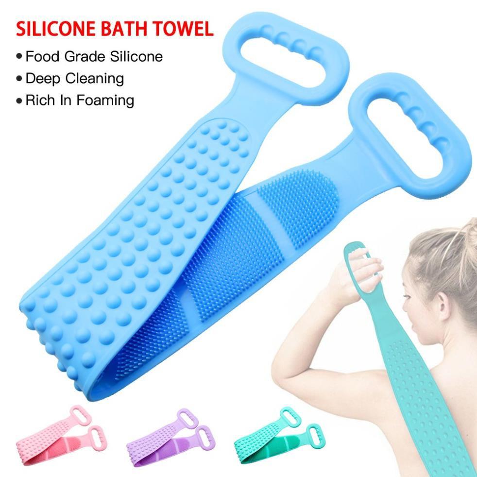 CỌ TẮM SILICON - Dây Chà Lưng 2 mặt Bằng Silicone mẫu mới