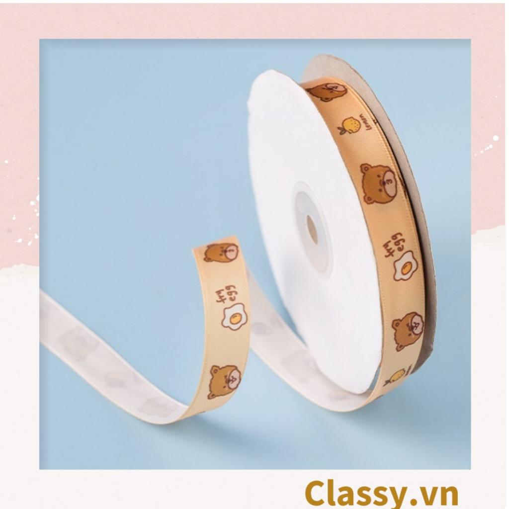Classy Ruy băng vải dài 1m, chất liệu dày dặn, họa tiết dễ thương Q1636