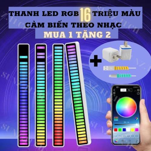 Thanh đèn LED RGB, 16 triệu màu dùng APP điện thoại nháy theo nhạc, đèn trang trí, decor phòng cảm biến âm thanh hót
