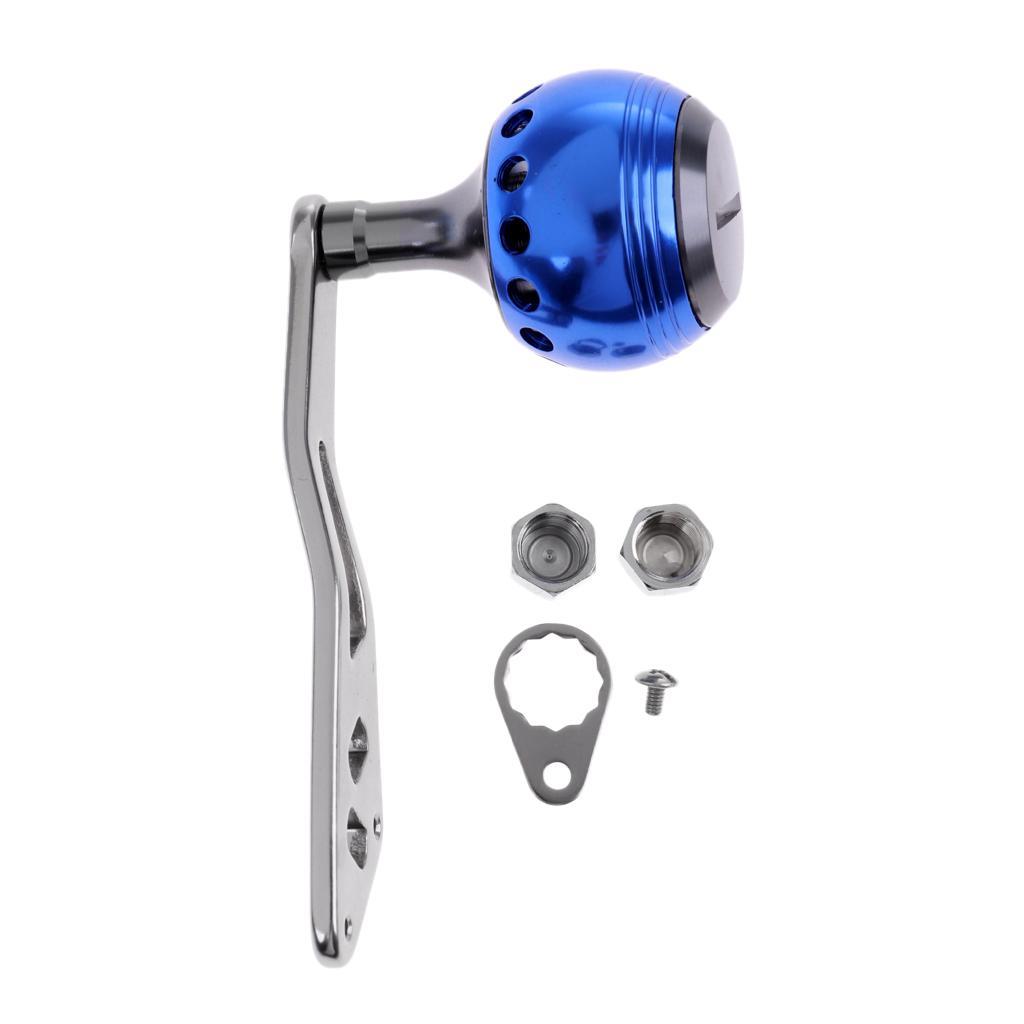 Fishing Handle Reel Single Metal Knob Replacement Reel Handle Rocker for Baitcasting Spinning Reels, 3 Colors