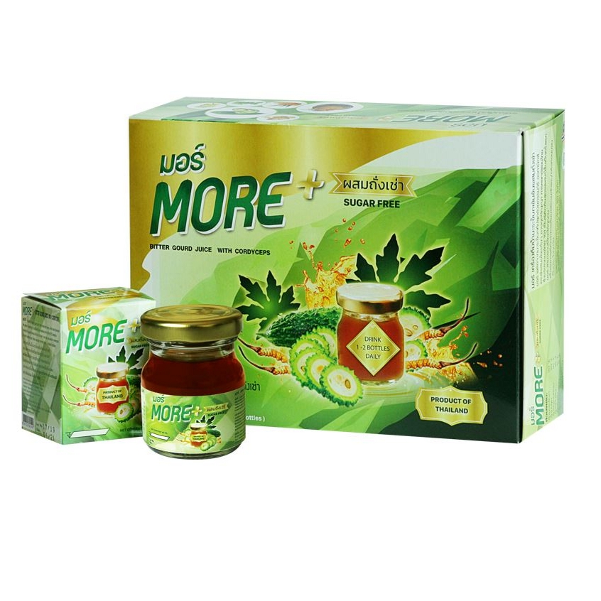 Combo 3 hộp Nước uống thảo mộc từ khổ qua rừng và đông trùng hạ thảo MORE
