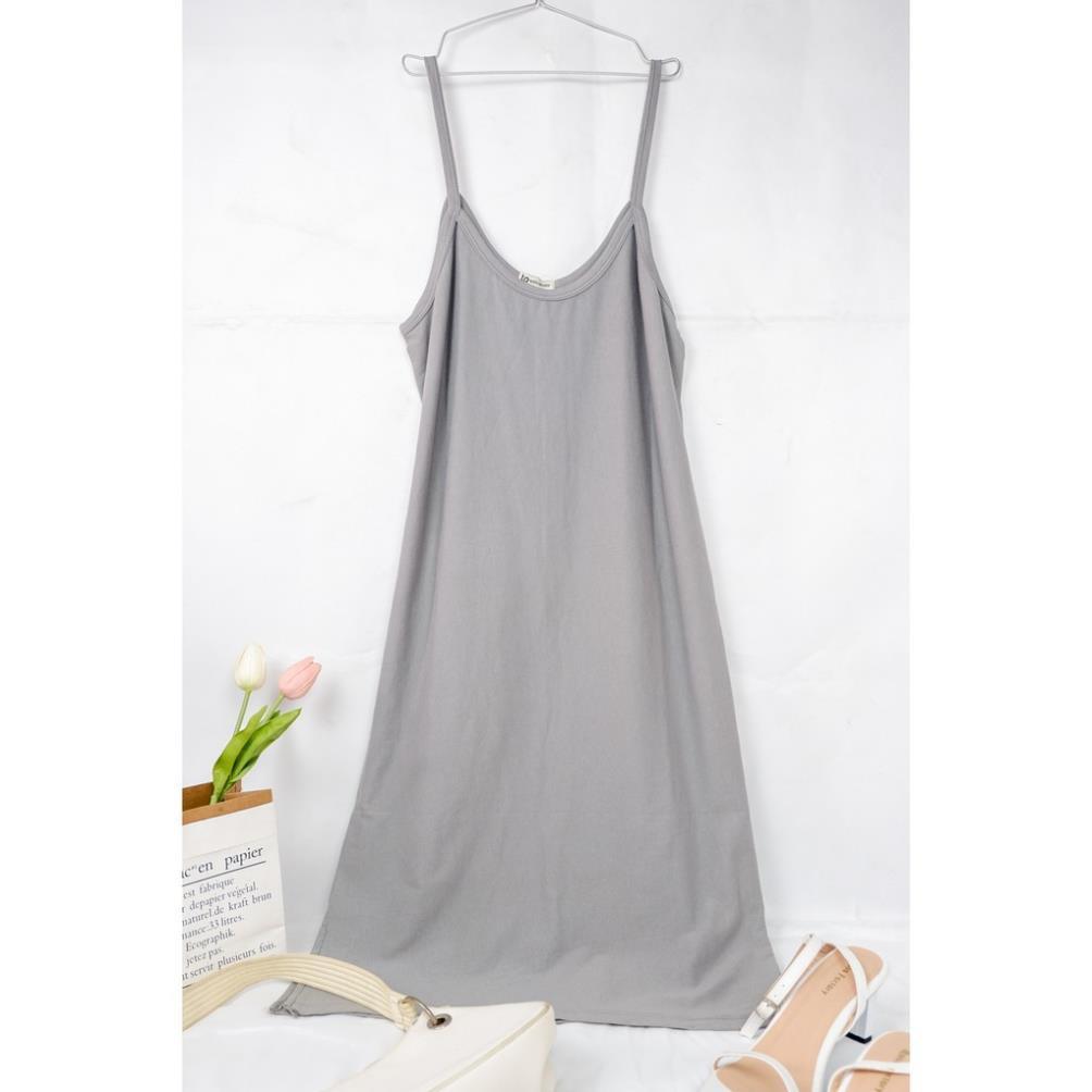 Váy ngủ 2 dây thun cotton trơn siêu mát mềm min Mys hitshop Fashion