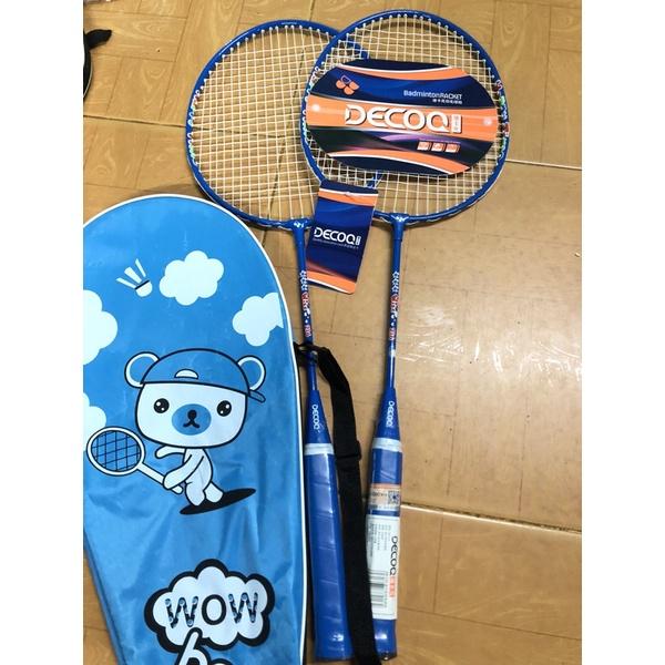 Cặp vợt cầu lông tốt có bao đựng hai màu hồng và xanh quần vợt đánh cầu lông trẻ em cầu lông người lớn badminton racket