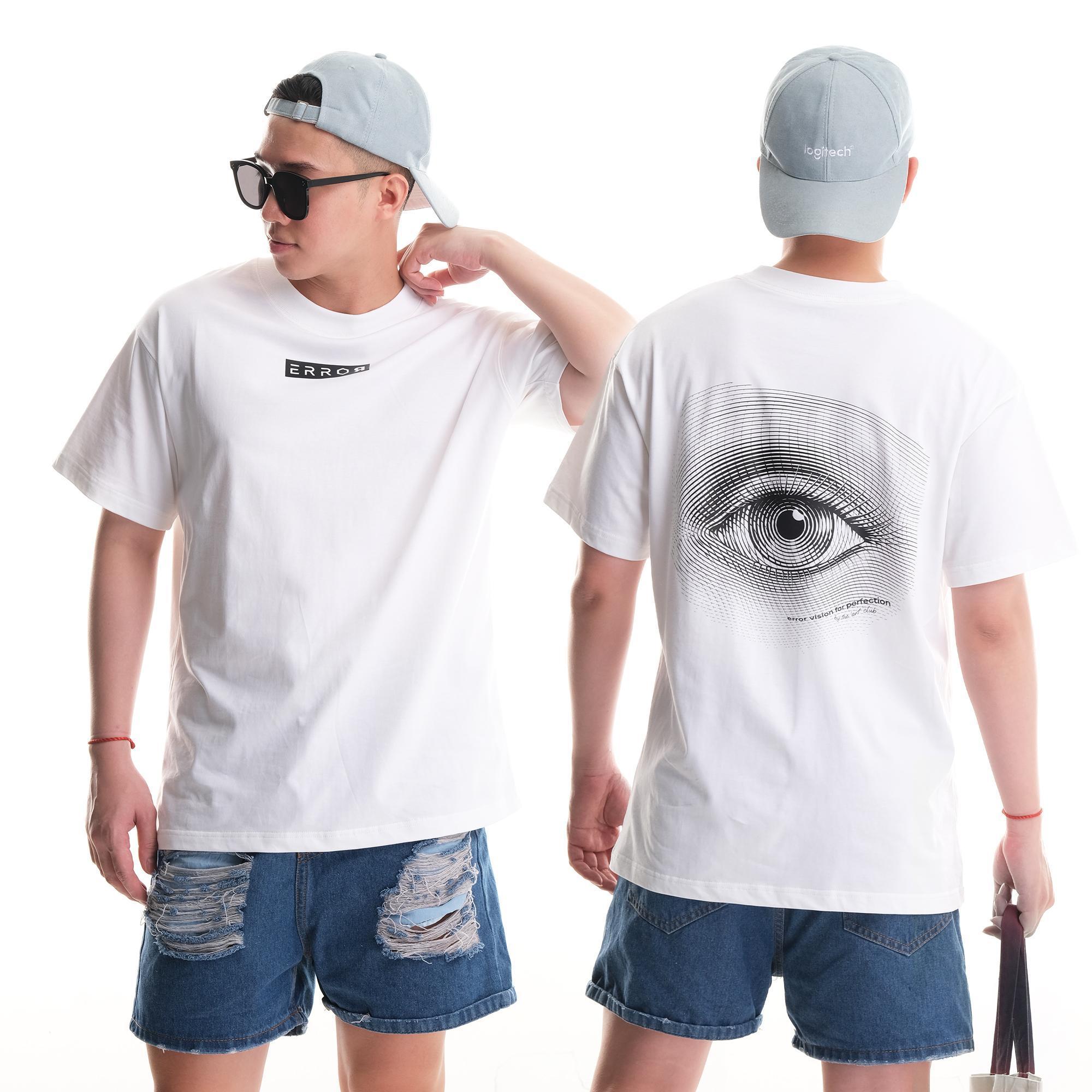 Áo Phông Oversize Nam Nữ Error Vision Local Brand Error Cotton 100% Basic Màu Trắng Vải Mát Không Co Rút Sau Giặt