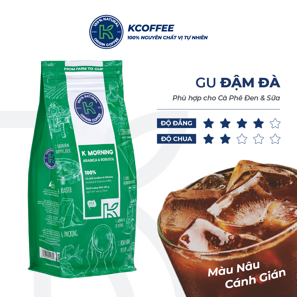 Combo 2 hộp cà phê rang xay xuất khẩu K-Morning thương hiệu K-Coffee
