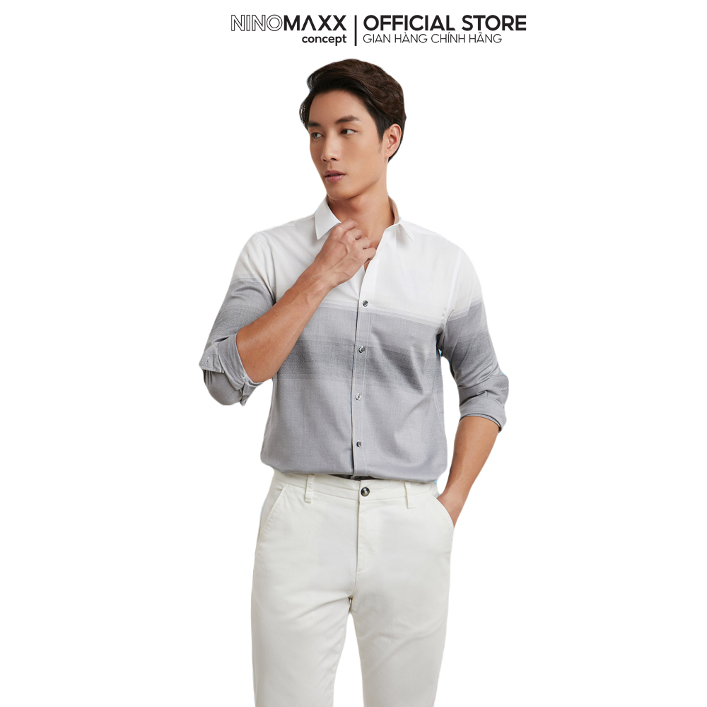 N&amp;M Áo sơ mi nam kẻ sọc form Slim fit 2101072