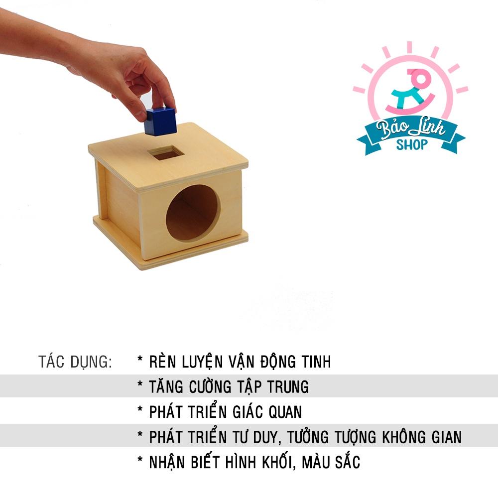 Đồ chơi cho bé 12-15 tháng tuổi - Hộp thả khối lập phương - Giáo cụ Montessori 0-3