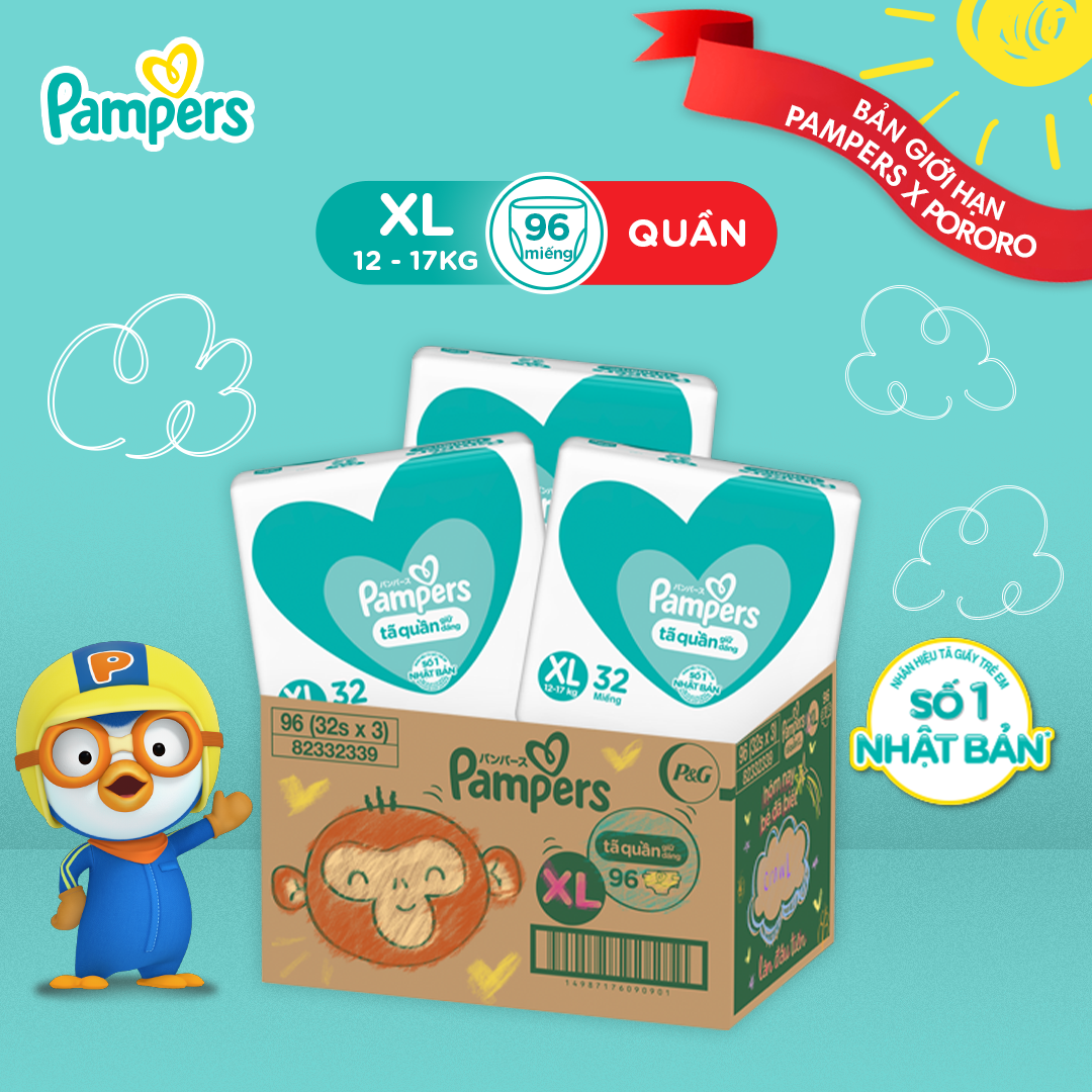 Thùng Ultra Box 3 Gói Tã Quần PAMPERS Giữ Dáng L108/XL96/XXL84