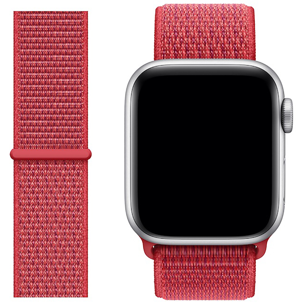 Dây Đeo Cho Apple Watch Nylon Sport Loop Màu Đỏ