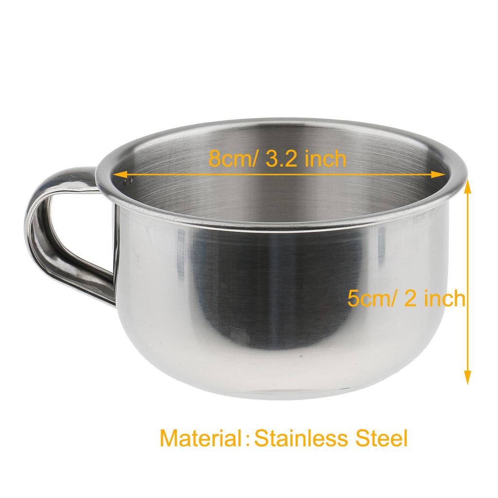 Stainless Steel Men's Shaving Mug Bowl Men Barber Beard Soap Cup for Brush