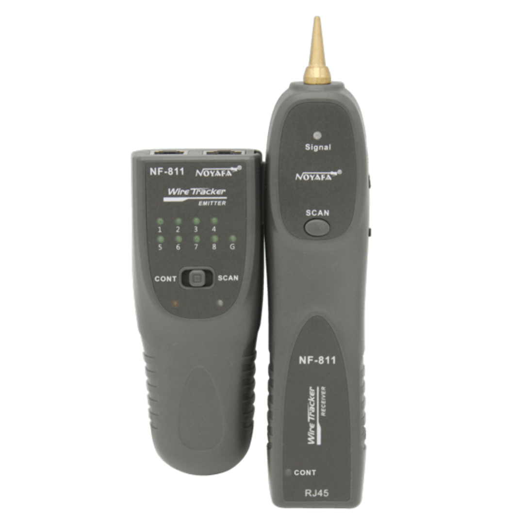 Bộ Dò Cáp NOYAFA NF-811: Thiết bị đa năng kiểm tra cáp mạng RJ45, cáp điện thoại RJ11 với đèn LED hỗ trợ, loa tích hợp, khả năng kiểm tra điều kiện điện thoại, độ nhạy điều chỉnh và chứng nhận chất lượng RoHS, FCC, CE. - Hàng Nhập Khẩu