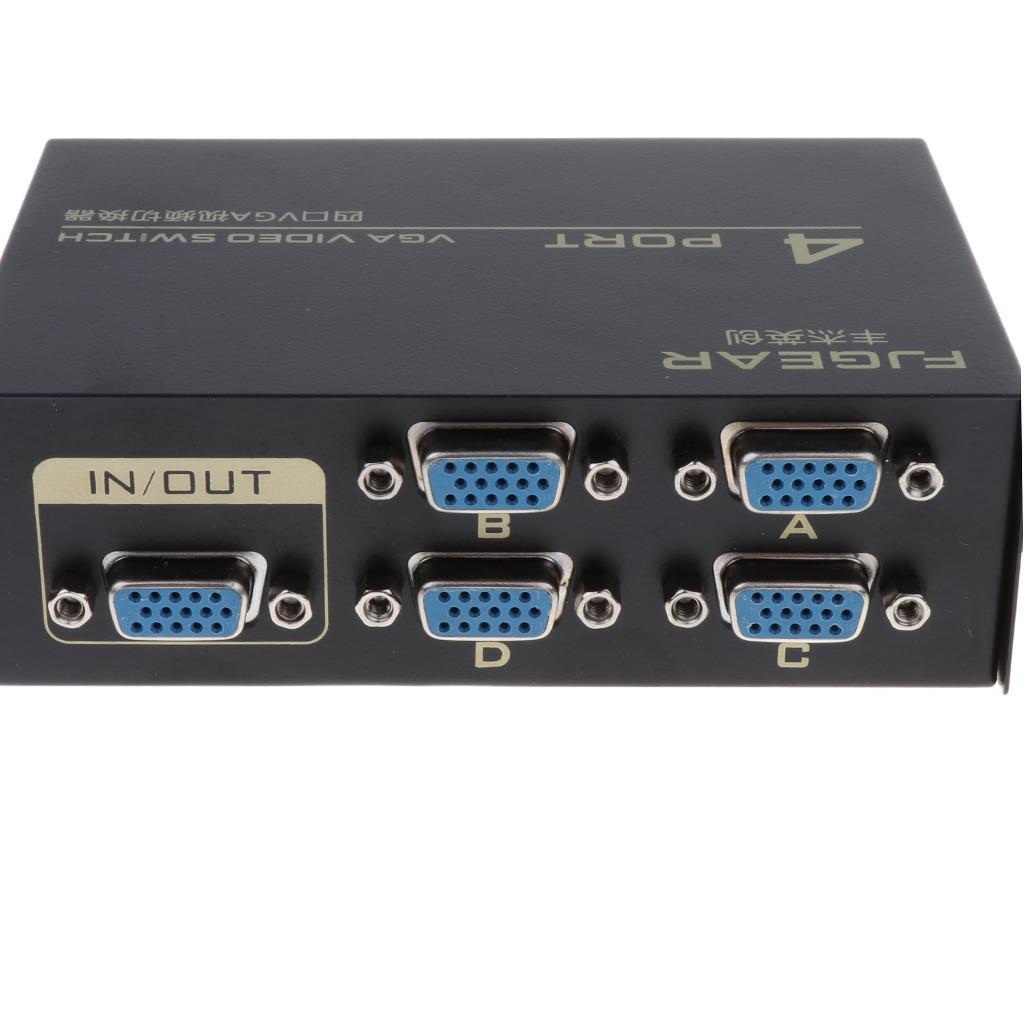 Multiple Computer PC Laptop Display Selector Switcher, 4 VGA Input 1 Display