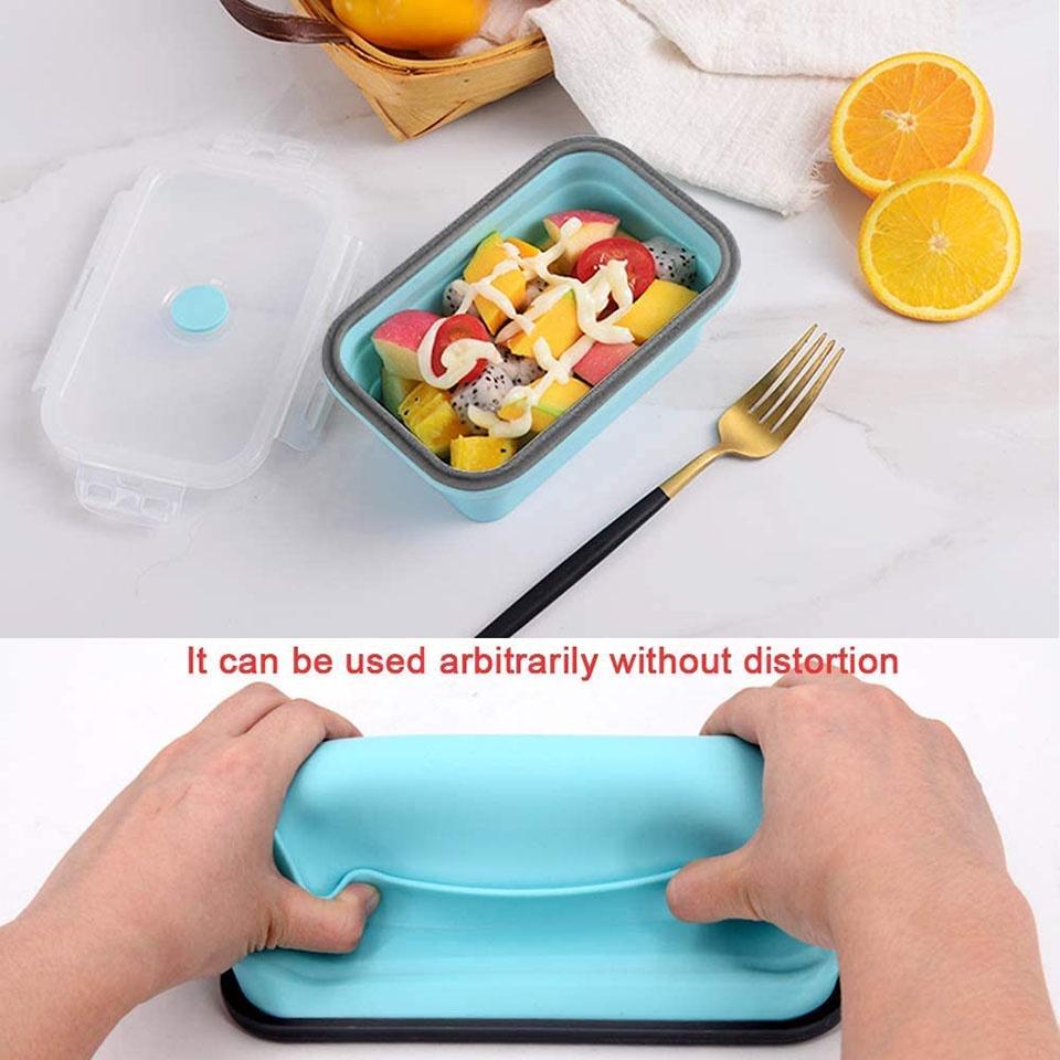 Hộp đựng thức ăn bằng silicone có nắp đậy tiện lợi