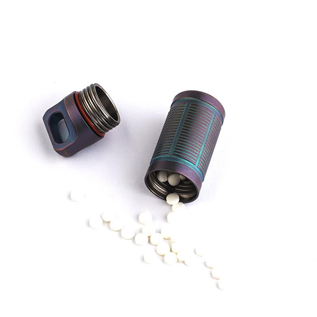 2PCS Titanium Outdoor Travel Waterproof Pill Case Box Bottle