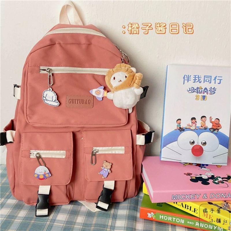 Balo Ulzzang Hàn Quốc học sinh đi học đi chơi ngăn Mica trong suốt phối lưới siêu xinh OKELea