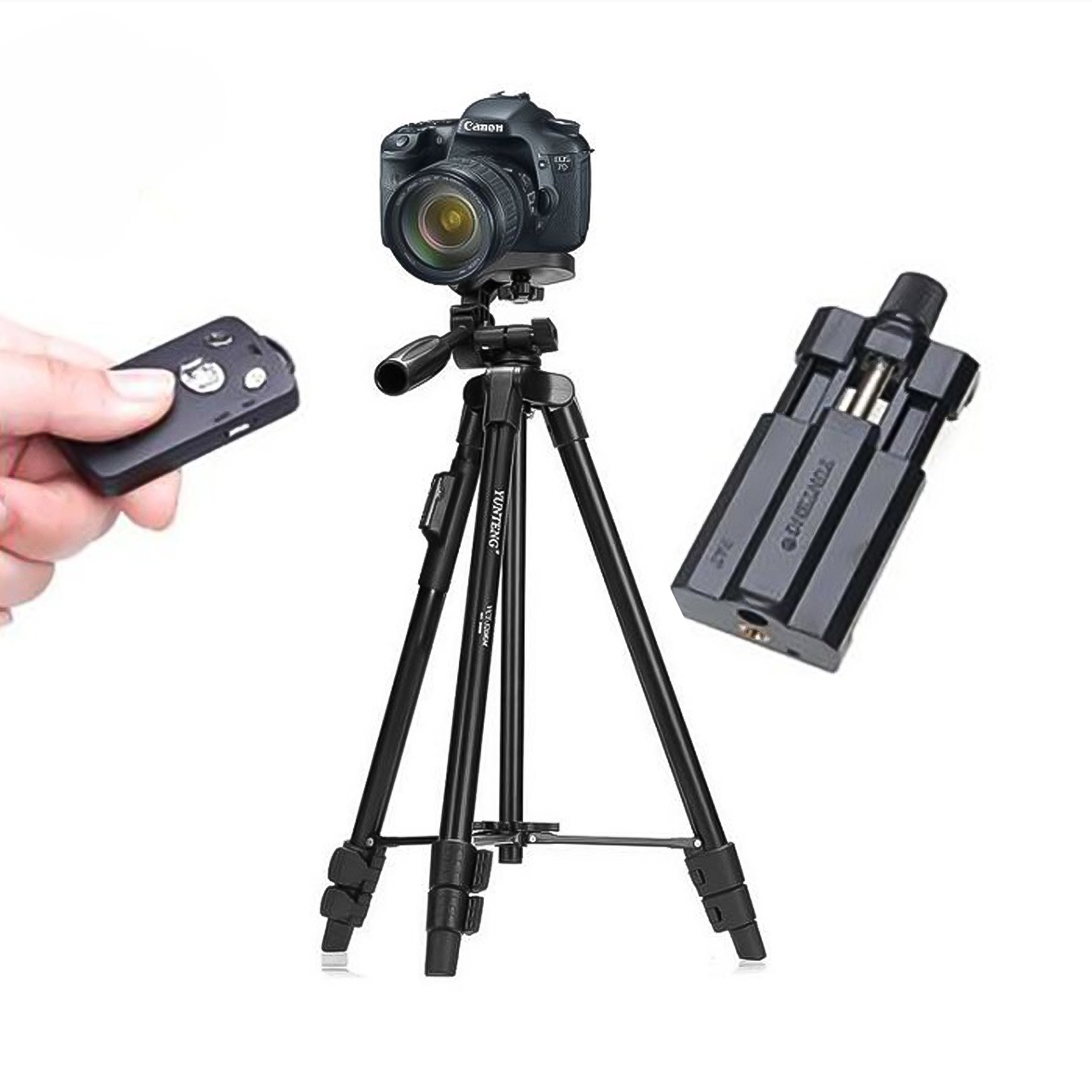 Tripod 3 chân Vinetteam YT VCT 5208 dùng để livestream tặng giá đỡ kẹp điện thoại, remote có túi đựng - hàng chính hãng