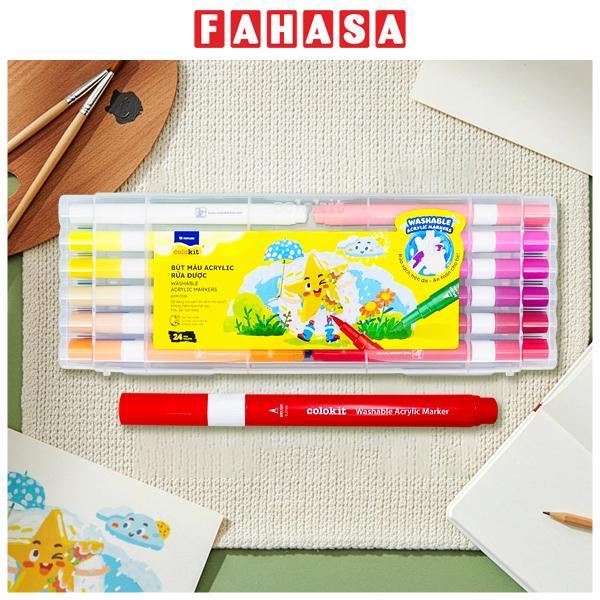 Hộp 24 Bút Màu Acrylic Rửa Được - Colokit ACM-C026