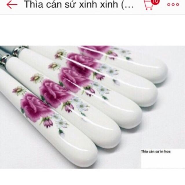 thìa CÁN sứ ăn cơm cỡ lớn SIÊU ĐẸP (20cm.)