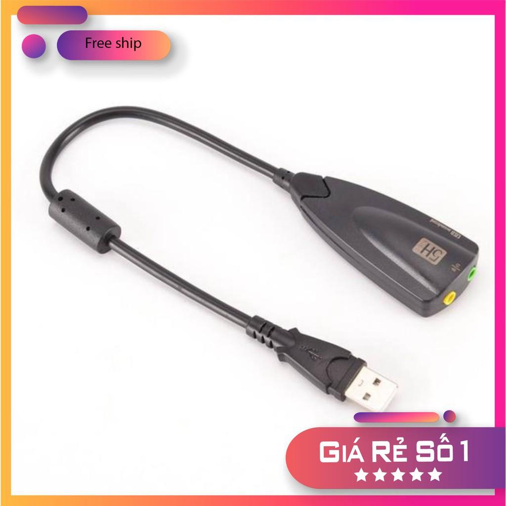 USB Sound card cao cấp 5Hv2 7.1 - Dây chia MIc và Loa từ cổng USB