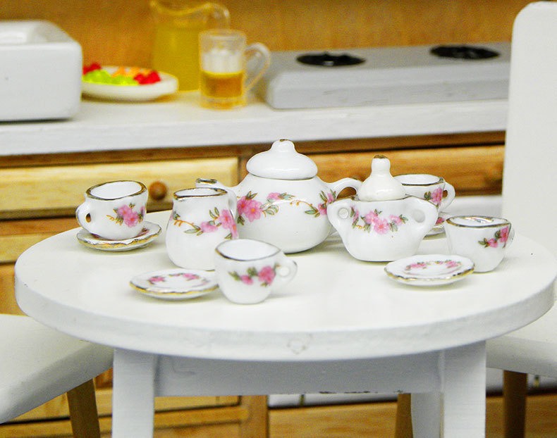 BỘ ẤM TRÀ TÍ HON ĐỂ TRANG TRÍ 11 món BẰNG GỐM SỨ