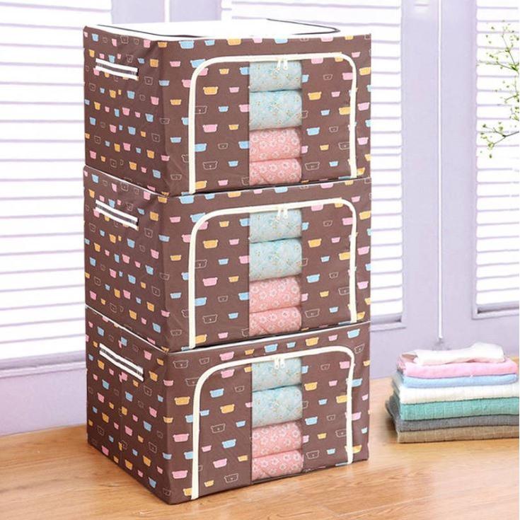 Túi Đựng Chăn Màn Khung Sắt Cao Cấp – Tủ Vải Khung Thép, Quần Áo Gấp Gọn Nhiều Màu - Gia dụng Quyết Thu