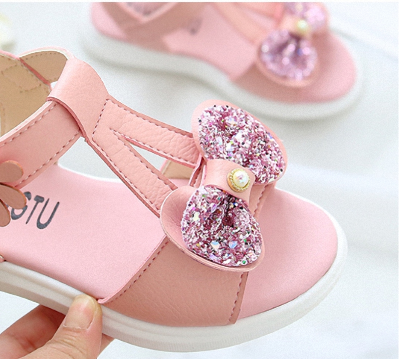 Dép Sandal bé gái công chúa đáng yêu 3 - 13 tuổi nơ xinh - S53